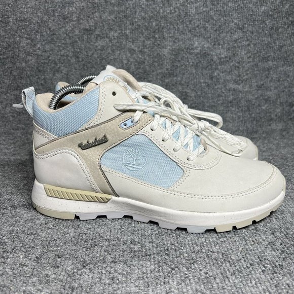 Timberland Field Trekker Mid Boots Womens 9 Ivory Light Blue NEW - Picture 1 of 11